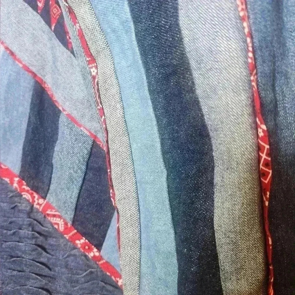 Vintage 90s Hand Made Patchwork Denim Jacket Size LG Women's - Picture 15 of 15